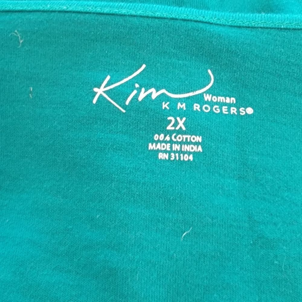 Kim Rogers emerald green jeweled top - Picture 3 of 4